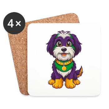 Havanese Dog Funny Kawaii Cartoon Character - Coasters (set of 4) - white - Front
