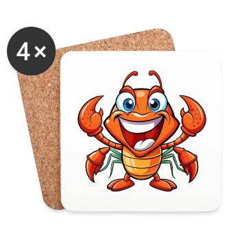 Craw Mignon Personnage De Dessin Animé Kawaii Clipart - Dessous de verre (lot de 4) - blanc - Devant