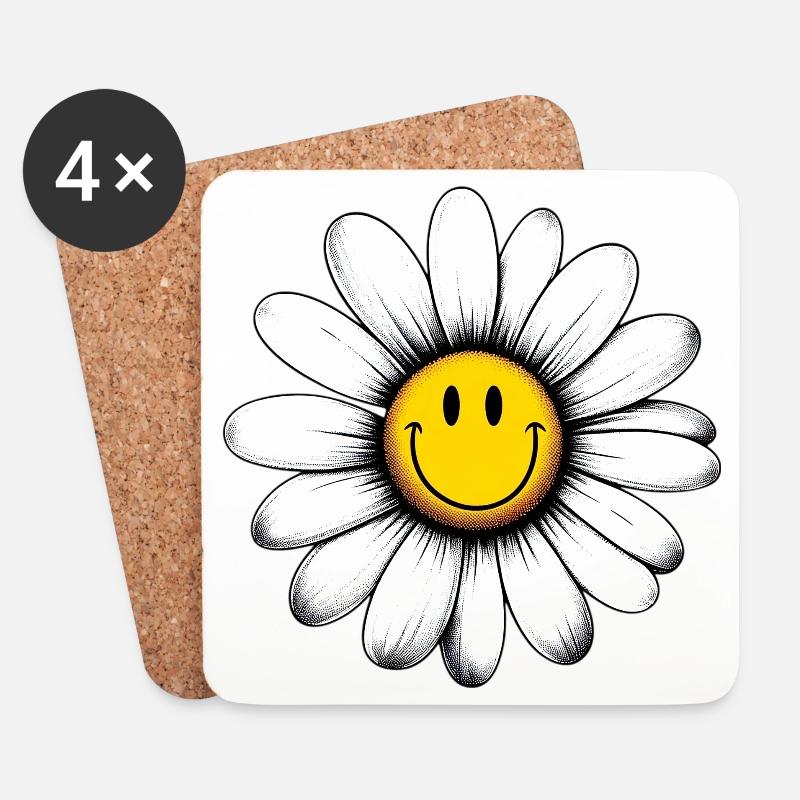 Gänseblümchen - Untersetzer (4er-Set) - Weiß