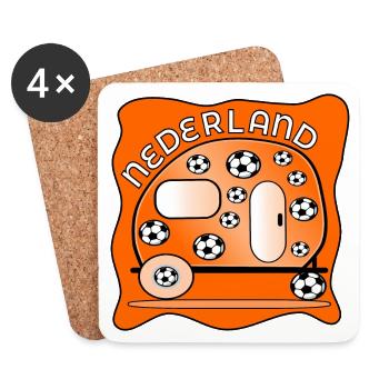 PAYS-BAS CAMPING FOOTBALL - Dessous de verre (lot de 4) - blanc - Devant