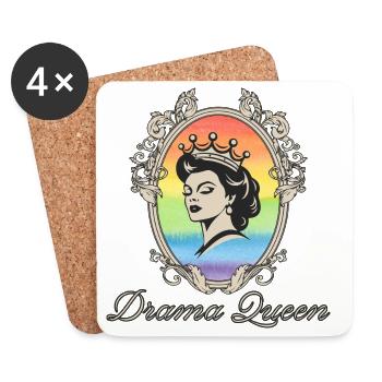 Drama Queen Regenbogenkrone - Untersetzer (4er-Set) - Weiß - Vorne