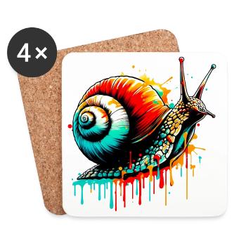 Snail - Coasters (set of 4) - white - Front