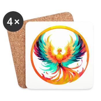 Phoenix Phönix - Untersetzer (4er-Set) - Weiß - Vorne