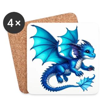 Dragon - Dessous de verre (lot de 4) - blanc - Devant