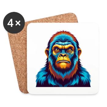 BigFoot coloré Kawaii Dessin animé Personnage Clipart - Dessous de verre (lot de 4) - blanc - Devant