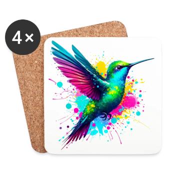 Colibri - Dessous de verre (lot de 4) - blanc - Devant