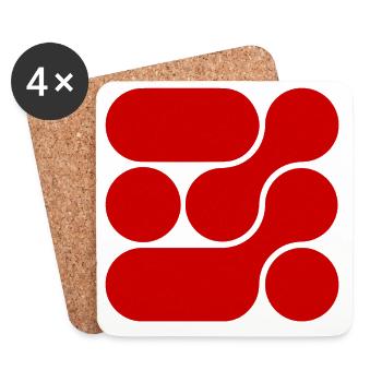 OCHOOO - RED - Coasters (set of 4) - white - Front