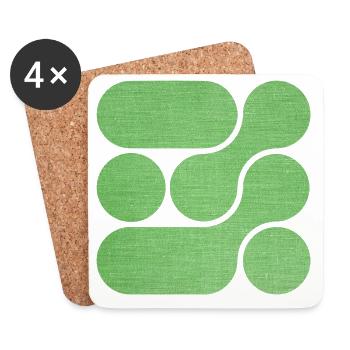 OCHOOO - GREEN - Coasters (set of 4) - white - Front