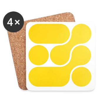 OCHOOO - Yellow - Coasters (set of 4) - white - Front
