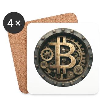 La machine Bitcoin - Dessous de verre (lot de 4) - blanc - Devant