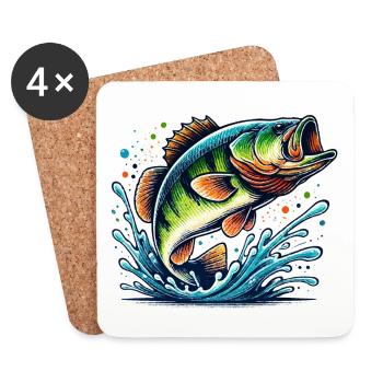 Big Bass - Coasters (set of 4) - white - Front
