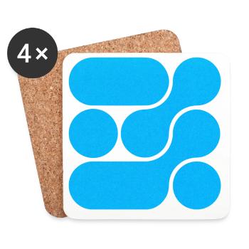 OCHOOO - Bleu turquoise - Dessous de verre (lot de 4) - blanc - Devant