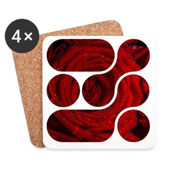 OCHOOO - Red Rose - Coasters (set of 4) - white - Front