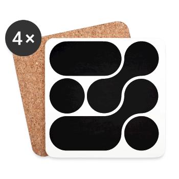 OCHOOO - Black - Coasters (set of 4) - white - Front