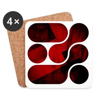 OCHOOO - Rouge sombre - Dessous de verre (lot de 4) - blanc - Devant