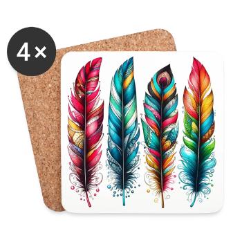 Feathers - Coasters (set of 4) - white - Front