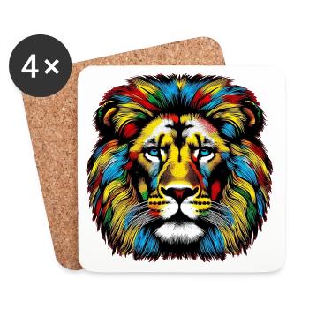 Lion - Coasters (set of 4) - white - Front