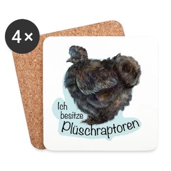 The Plush Raptors - Coasters (set of 4) - white - Front