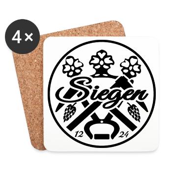 Siegen im Siegerland, 800 Jahre, regionale Motive - Untersetzer (4er-Set) - Weiß - Vorne