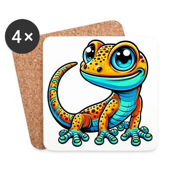 Gecko - Untersetzer (4er-Set) - Weiß - Vorne