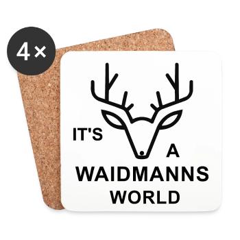 Waidmann, Hirsch, Jagd. Nothing more to say - Untersetzer (4er-Set) - Weiß - Vorne