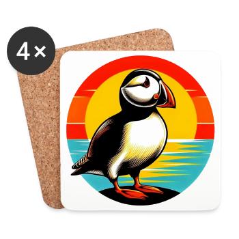 Atlantischer Papageientaucher - Untersetzer (4er-Set) - Weiß - Vorne