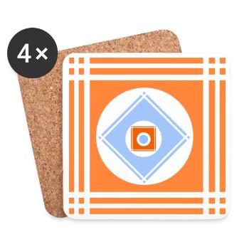 Geometrische Farbenspiele im Quadrat - Untersetzer (4er-Set) - Weiß - Vorne
