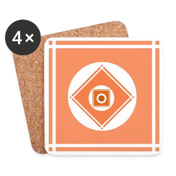 Geometric play of colours - Coasters (set of 4) - white - Front
