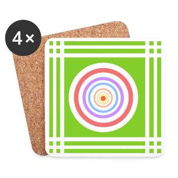Geometrische Farbenspiele in Farbe - Untersetzer (4er-Set) - Weiß - Vorne