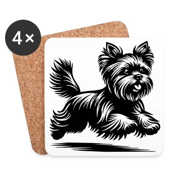 Yorkshire Terrier - Coasters (set of 4) - white - Front