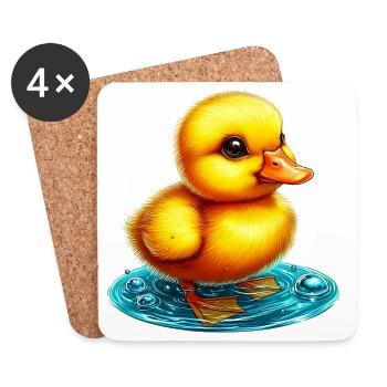 Entenküken Ente Ente Ente Ente - Untersetzer (4er-Set) - Weiß - Vorne