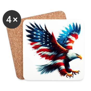 Eagle Flag USA USA American - Coasters (set of 4) - white - Front