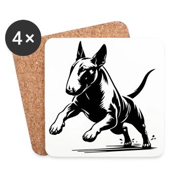 Bull terrier - Coasters (set of 4) - white - Front