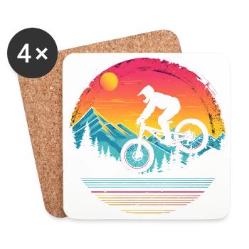 VTT vaporwave - Dessous de verre (lot de 4) - blanc - Devant