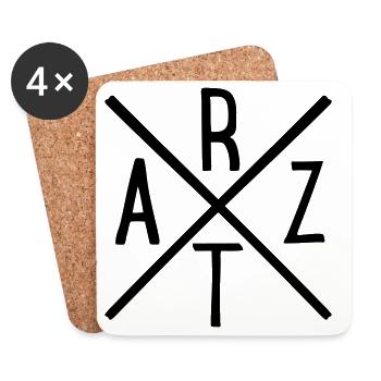 Arzt - Untersetzer (4er-Set) - Weiß - Vorne