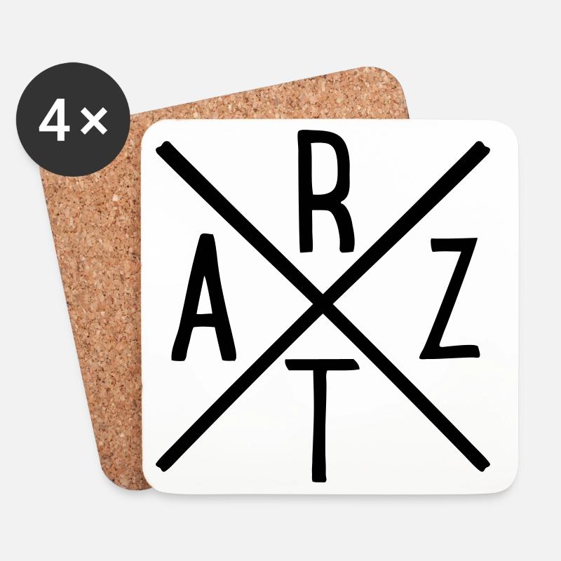 Arzt - Untersetzer (4er-Set) - Weiß