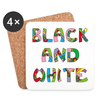 Noir et blanc mais en couleur - Dessous de verre (lot de 4) - blanc - Devant