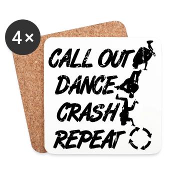 Call Out Dance Crash Repeat - Coasters (set of 4) - white - Front