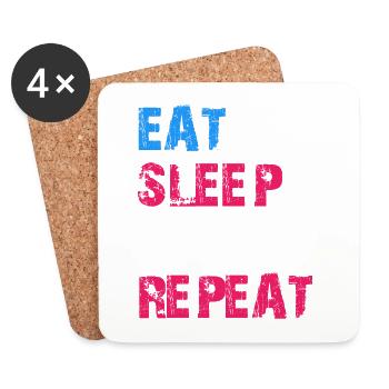MANGER DORMIR CRYPTO RÉPÉTER - Dessous de verre (lot de 4) - blanc - Devant