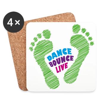 Dance Bounce Live barefoot natural runners with foot - Coasters (set of 4) - white - Front
