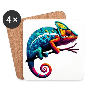Chameleon - Coasters (set of 4) - white - Front