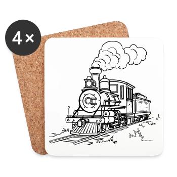 Railway Drawing - Coasters (set of 4) - white - Front
