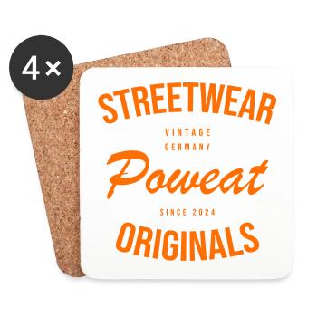 Vintage Poweat Streetwear - Untersetzer (4er-Set) - Weiß - Vorne