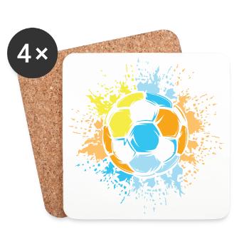 Soccer Sun Colors Color Explosion Ball Team - Coasters (set of 4) - white - Front