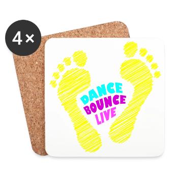 Dance Bounce Live barefoot NEON yellow - Coasters (set of 4) - white - Front