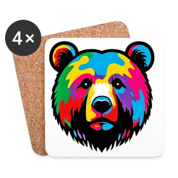 Ours - Dessous de verre (lot de 4) - blanc - Devant