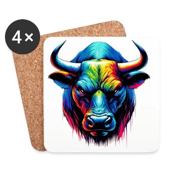 Bull - Coasters (set of 4) - white - Front