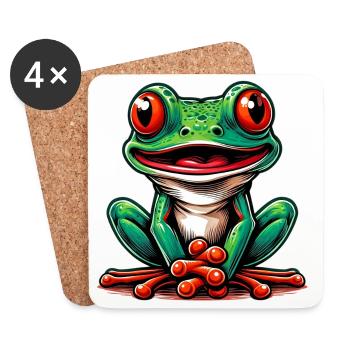 Frog - Coasters (set of 4) - white - Front