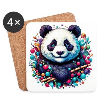 Panda - Untersetzer (4er-Set) - Weiß - Vorne