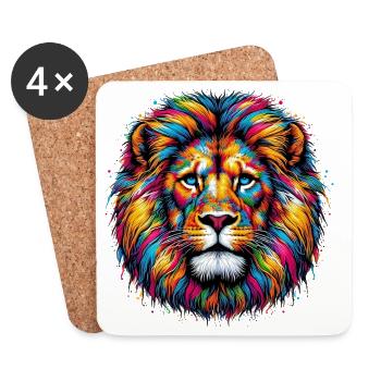 Lion - Coasters (set of 4) - white - Front